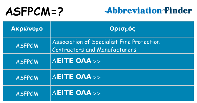 Τι σημαίνει asfpcm ηρεμήσει