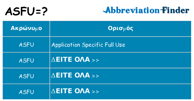 Τι σημαίνει asfu ηρεμήσει