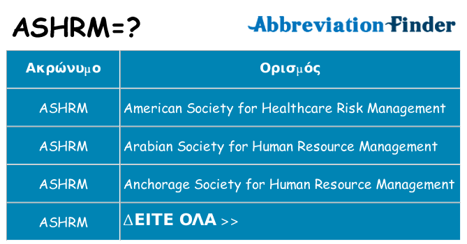 Τι σημαίνει ashrm ηρεμήσει