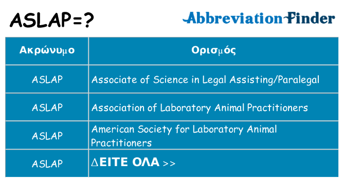 Τι σημαίνει aslap ηρεμήσει