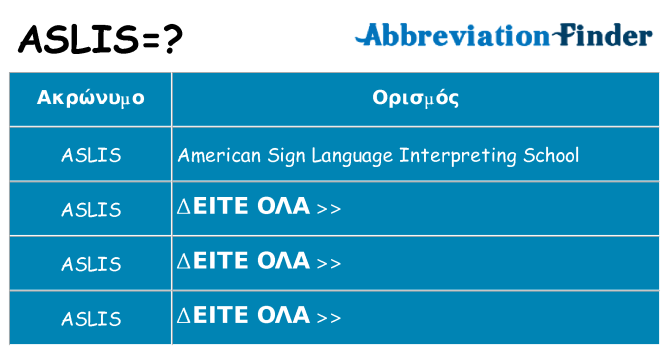 Τι σημαίνει aslis ηρεμήσει