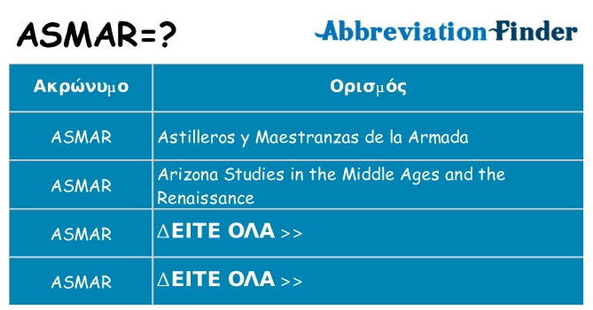 Τι σημαίνει asmar ηρεμήσει