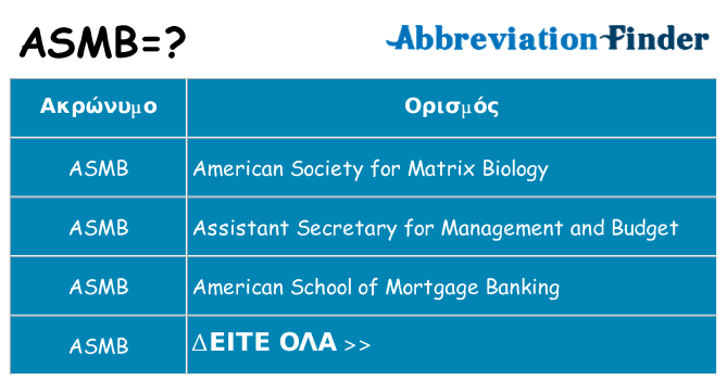 Τι σημαίνει asmb ηρεμήσει
