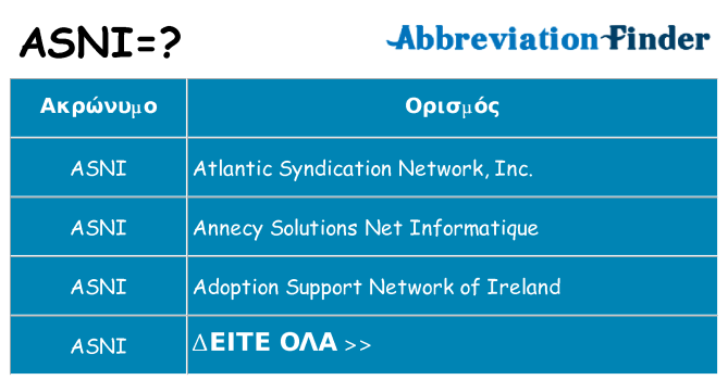 Τι σημαίνει asni ηρεμήσει
