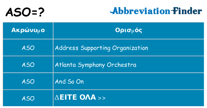 Τι σημαίνει aso ηρεμήσει