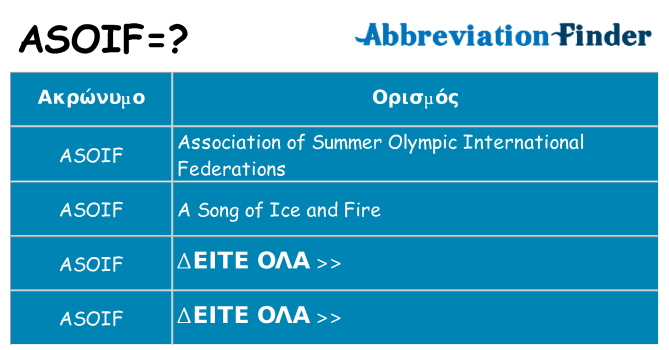 Τι σημαίνει asoif ηρεμήσει
