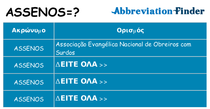 Τι σημαίνει assenos ηρεμήσει