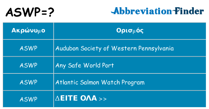 Τι σημαίνει aswp ηρεμήσει