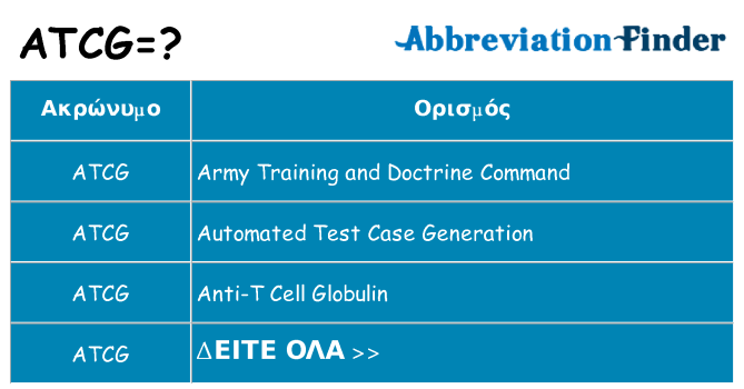 Τι σημαίνει atcg ηρεμήσει
