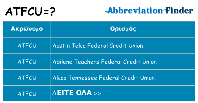 Τι σημαίνει atfcu ηρεμήσει