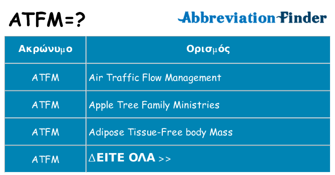 Τι σημαίνει atfm ηρεμήσει