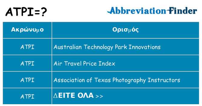 Τι σημαίνει atpi ηρεμήσει
