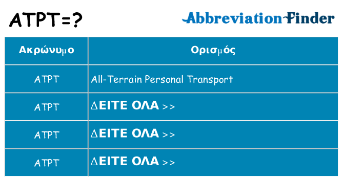Τι σημαίνει atpt ηρεμήσει