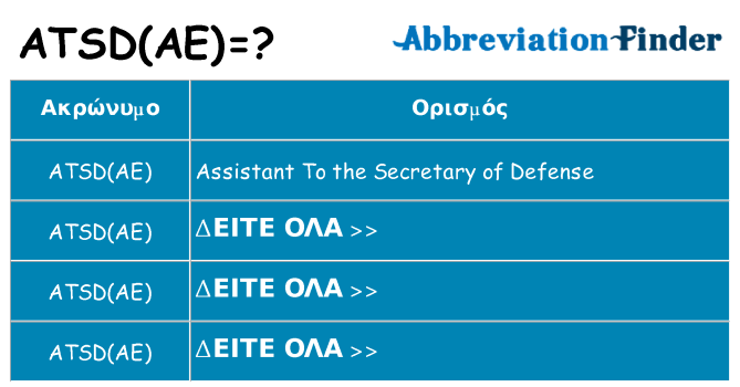 Τι σημαίνει atsdae ηρεμήσει