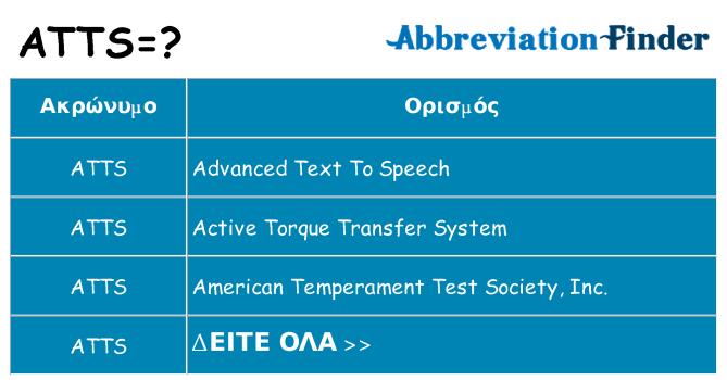 Τι σημαίνει atts ηρεμήσει
