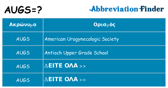Τι σημαίνει augs ηρεμήσει