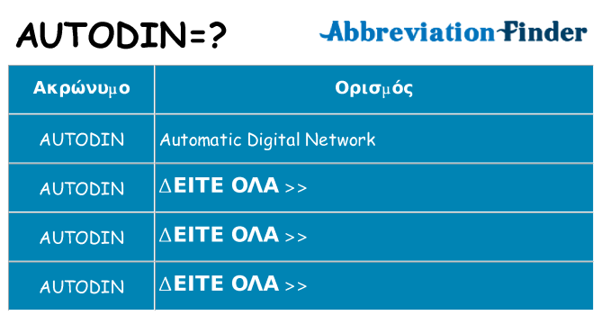Τι σημαίνει autodin ηρεμήσει