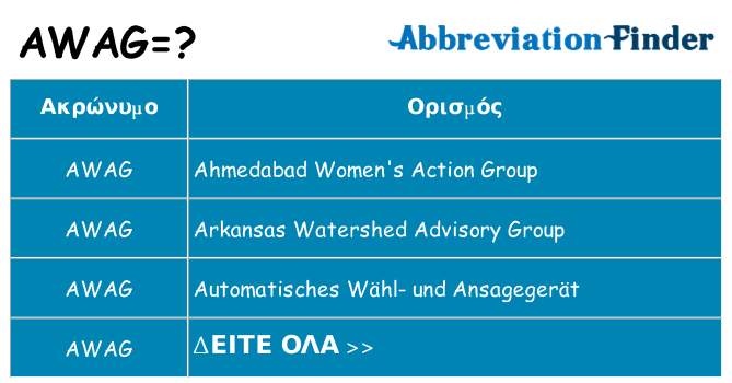 Τι σημαίνει awag ηρεμήσει