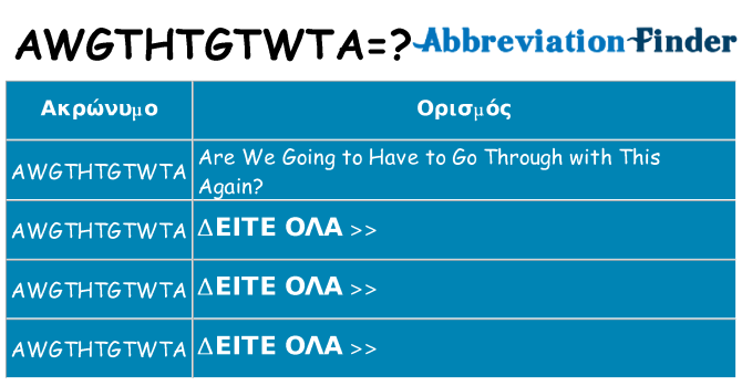 Τι σημαίνει awgthtgtwta ηρεμήσει