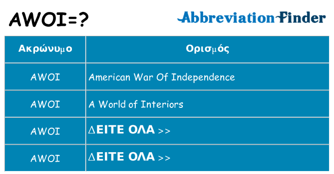 Τι σημαίνει awoi ηρεμήσει