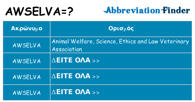 Τι σημαίνει awselva ηρεμήσει