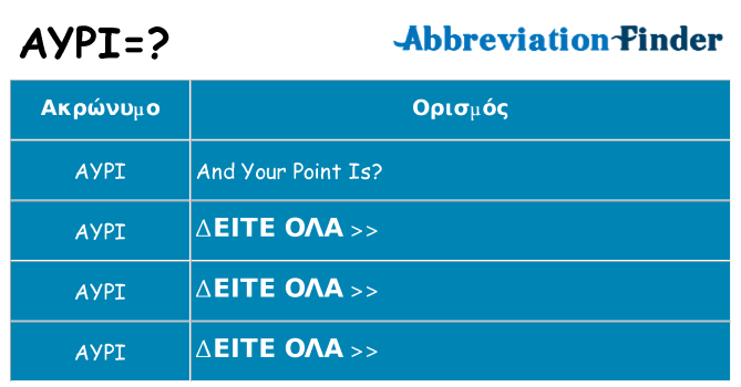 Τι σημαίνει aypi ηρεμήσει