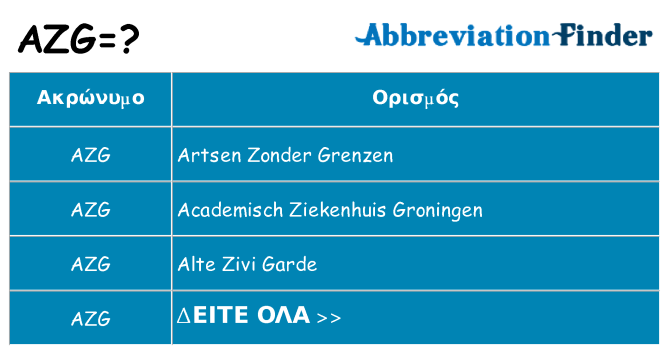 Τι σημαίνει azg ηρεμήσει