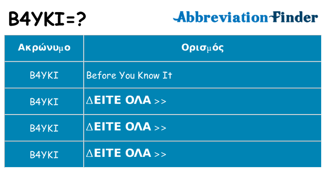 Τι σημαίνει b4yki ηρεμήσει