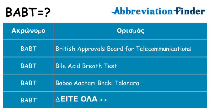 Τι σημαίνει babt ηρεμήσει