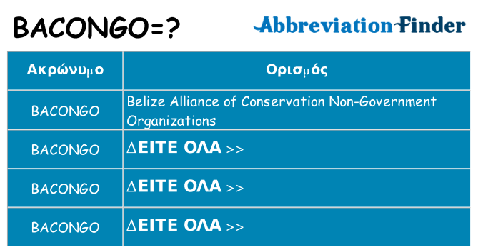 Τι σημαίνει bacongo ηρεμήσει