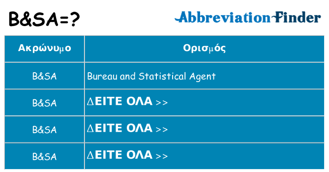 Τι σημαίνει bsa ηρεμήσει