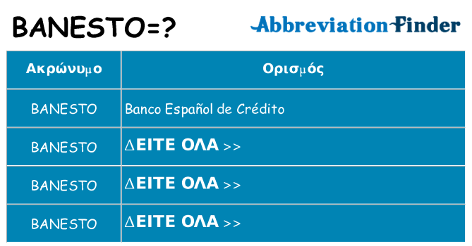 Τι σημαίνει banesto ηρεμήσει