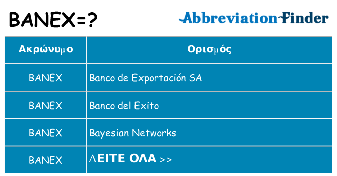 Τι σημαίνει banex ηρεμήσει