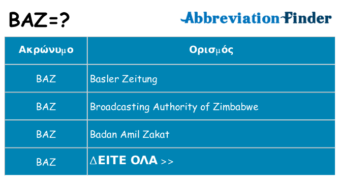 Τι σημαίνει baz ηρεμήσει