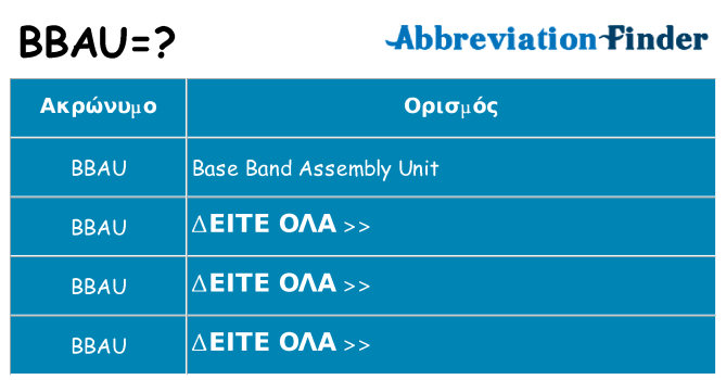 Τι σημαίνει bbau ηρεμήσει