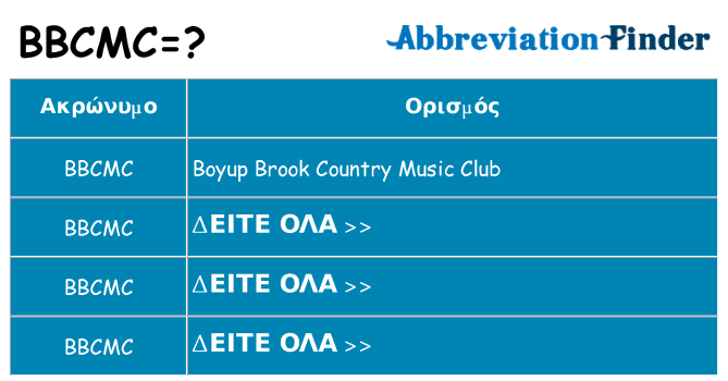 Τι σημαίνει bbcmc ηρεμήσει