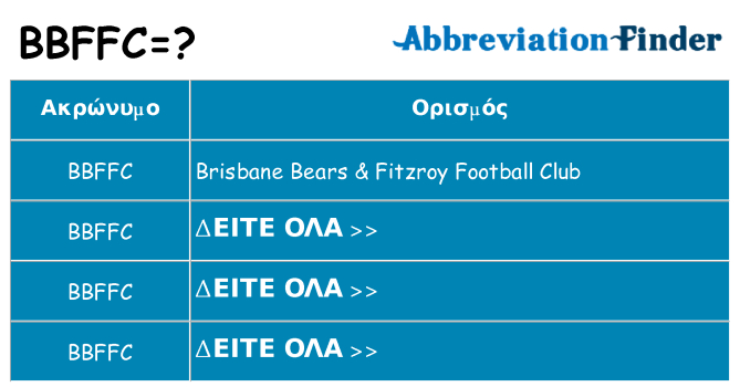 Τι σημαίνει bbffc ηρεμήσει
