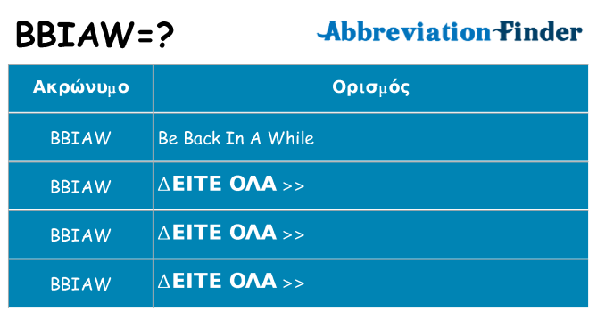 Τι σημαίνει bbiaw ηρεμήσει