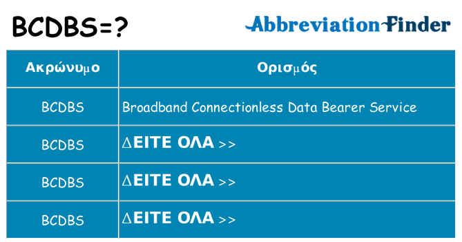 Τι σημαίνει bcdbs ηρεμήσει