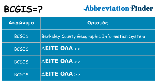 Τι σημαίνει bcgis ηρεμήσει