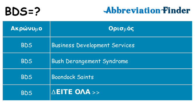 Τι σημαίνει bds ηρεμήσει