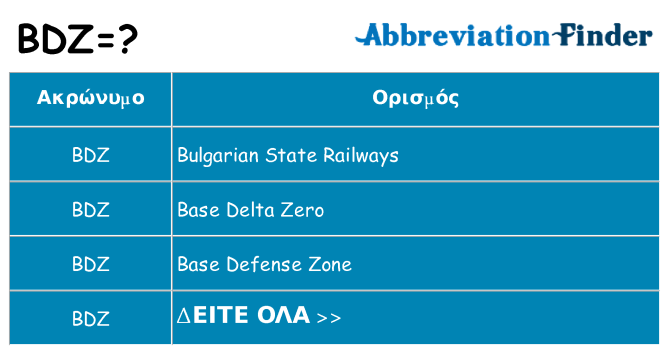 Τι σημαίνει bdz ηρεμήσει