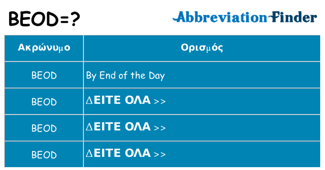 Τι σημαίνει beod ηρεμήσει
