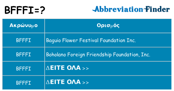 Τι σημαίνει bfffi ηρεμήσει