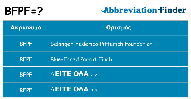Τι σημαίνει bfpf ηρεμήσει