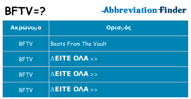 Τι σημαίνει bftv ηρεμήσει