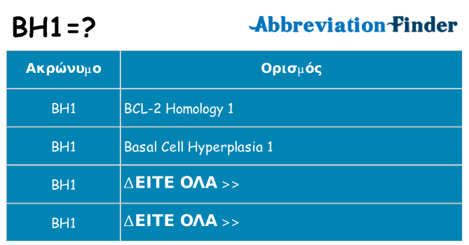 Τι σημαίνει bh1 ηρεμήσει