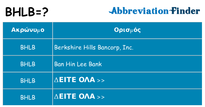 Τι σημαίνει bhlb ηρεμήσει