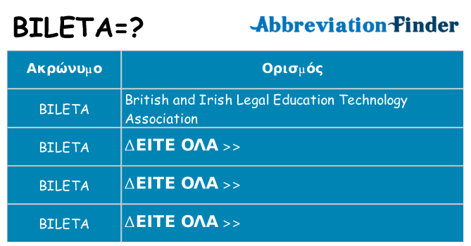 Τι σημαίνει bileta ηρεμήσει