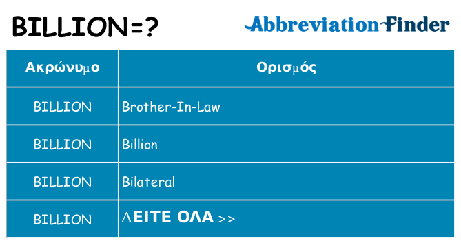 Τι σημαίνει billion ηρεμήσει